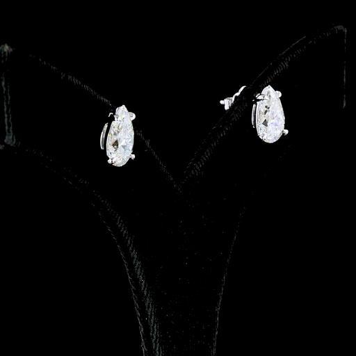 [ER14WSDPS450P] 4.57 Cts 14k White Gold Pear Shape Studs Earring