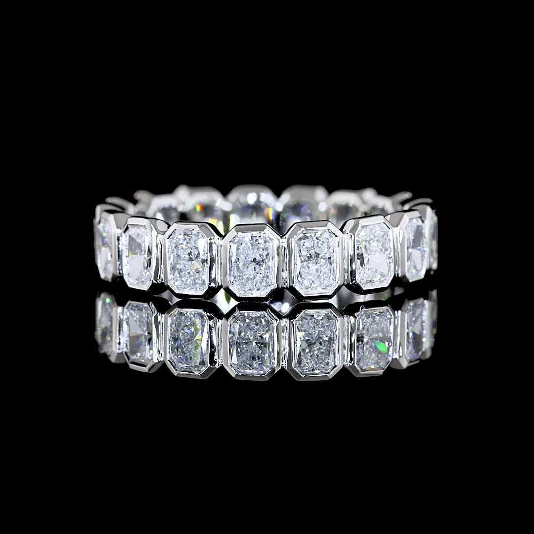 1.94 Cts Platinum Radiant Shape Eternity Band Eternity Band