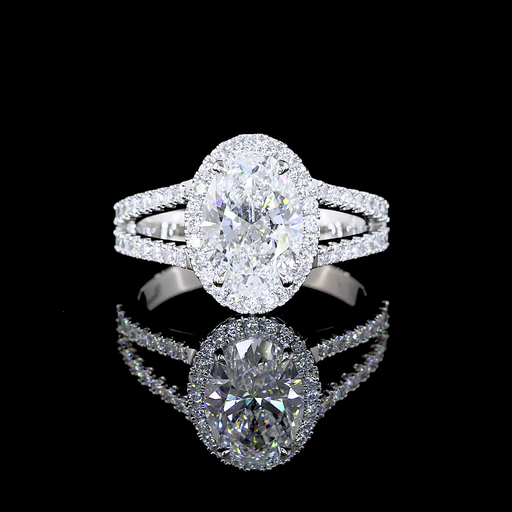 [RGPSSOV250PNS] 2.64 Cts Platinum Oval Shape Split Shank Ring