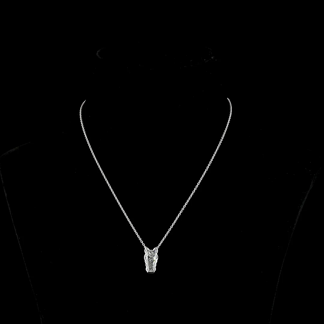 4.1 Cts 18k White Gold Horse Shape Symbol Pendant
