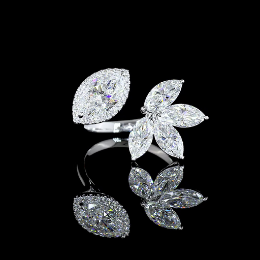 [RG14WSPMQ300P] 3.02 Cts 14k White Gold Marquise Shape Special Ring