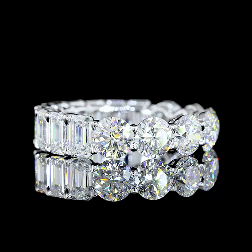 [EB14W700PNS] 7.28 Cts 14k White Gold Mix Shape Eternity Band Eternity Band