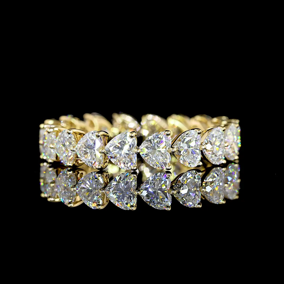 3.54 Cts 14k Yellow Gold Heart Shape Eternity Band Eternity Band