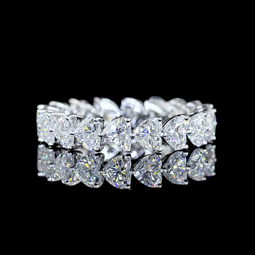 [EB14WHS350PEW] 3.52 Cts 14k White Gold Heart Shape Eternity Band Eternity Band