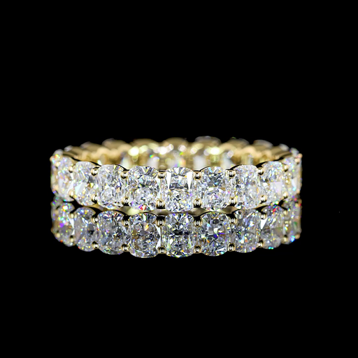 [EB14YBECU300PNS] 3.27 Cts 14k Yellow Gold Cushion Brilliant Shape Eternity Band Eternity Band