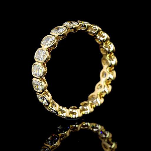 [EB14YBECU200BNS] 2.32 Cts 14k Yellow Gold Cushion Brilliant Shape Eternity Band Eternity Band