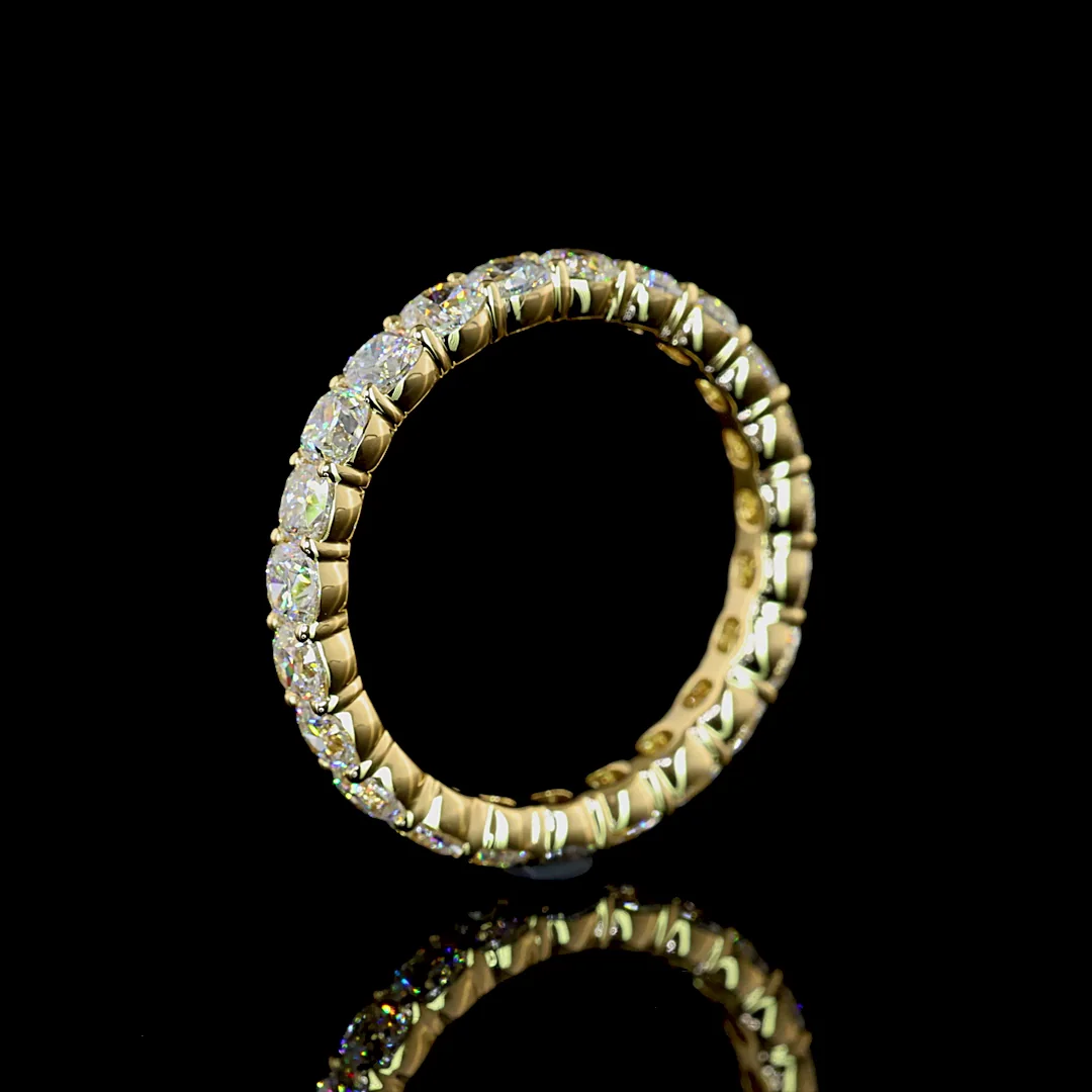 2.21 Cts 14k Yellow Gold Square Cushion Brilliant Shape Eternity Band Eternity Band