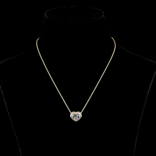 [PD18YSOHS500BEW] 5.05 Cts 18k Yellow Gold Heart Shape Solitaire Pendant