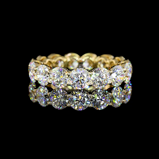 [EB14YRD500P] 5.03 Cts 14k Yellow Gold Round Shape Eternity Band Eternity Band