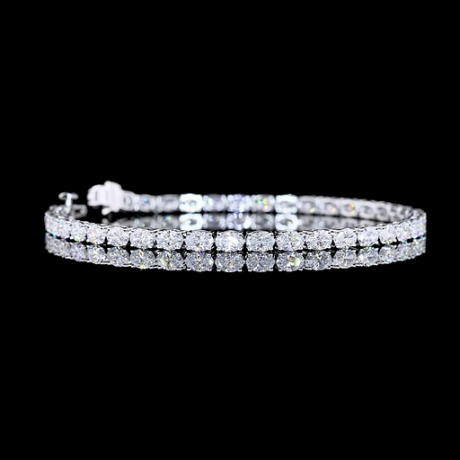 [BC14WTSOV600PEW] 5.96 Cts 14k White Gold Oval Shape Tennis Bracelet