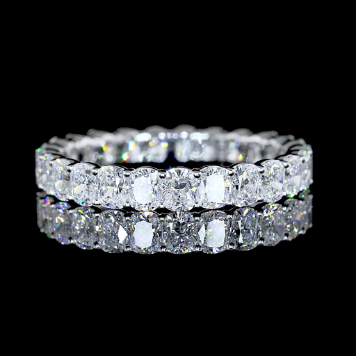 [EB14WBECU200PNS] 2.2 Cts 14k White Gold Cushion Brilliant Shape Eternity Band Eternity Band