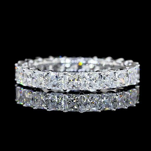 [EB14WPR300P] 3.07 Cts 14k White Gold Princess Shape Eternity Band Eternity Band
