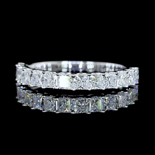 [EB14WHFPR100UP] 1.08 Cts 14k White Gold Princess Shape Half Eternity Eternity Band