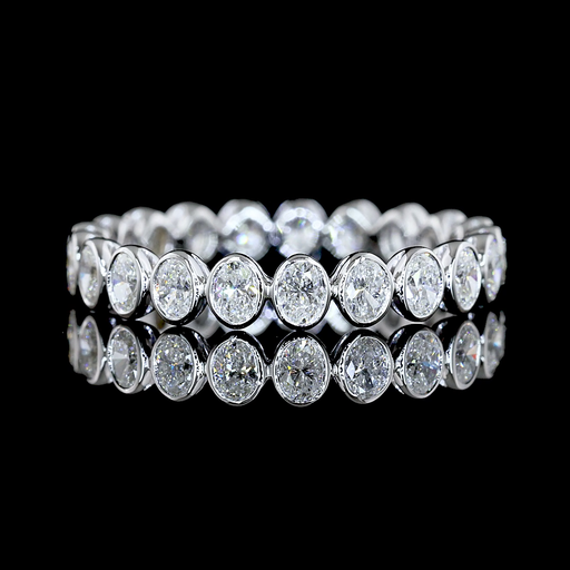[EB14WOV100BNS] 1.01 Cts 14k White Gold Oval Shape Eternity Band Eternity Band