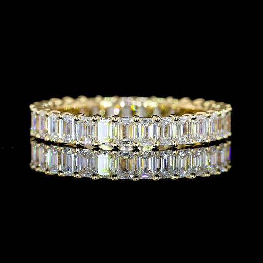[EB14YEM200PNS] 1.99 Cts 14k Yellow Gold Emerald Shape Eternity Band Eternity Band