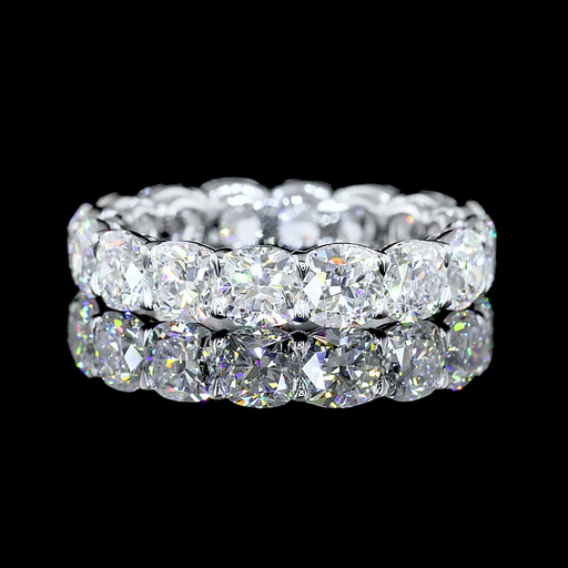 [EB14WSCB500P] 5.01 Cts 14k White Gold Square Cushion Brilliant Shape Eternity Band Eternity Band