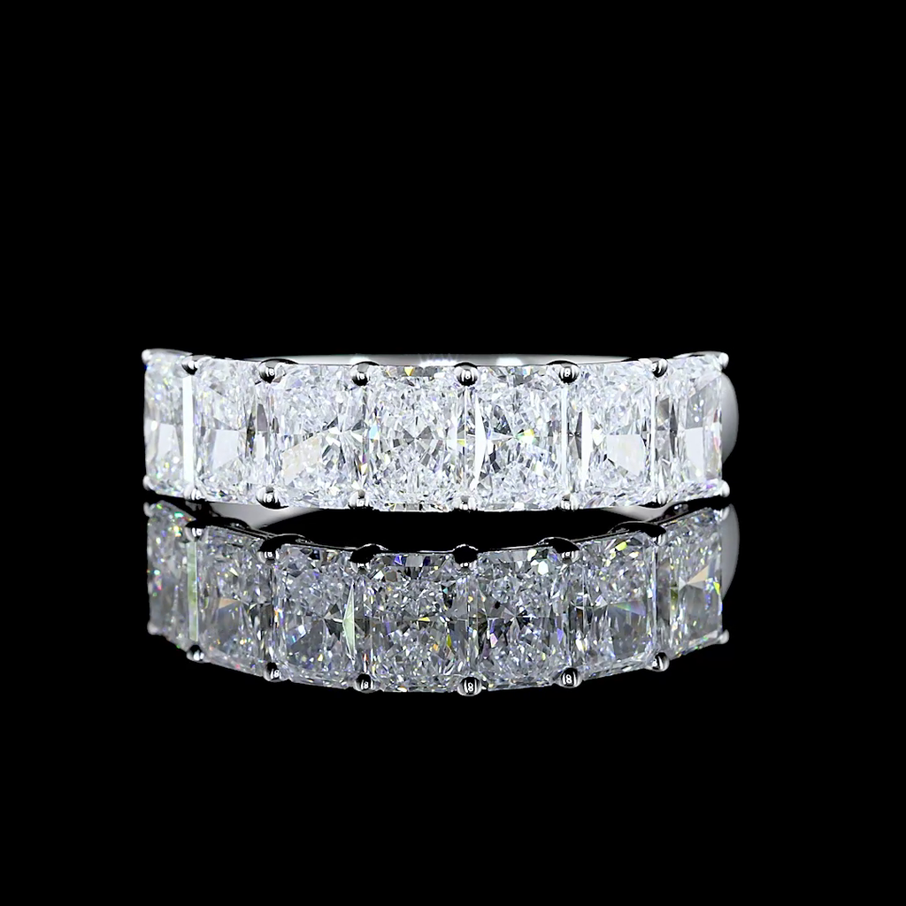 2.01 Cts 14k White Gold Radiant Shape 7 Stones Eternity Band