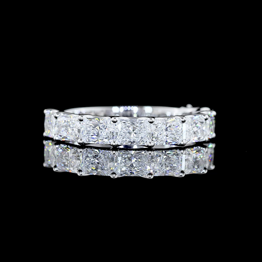 [EB14WHFRAD200PEW] 1.99 Cts 14k White Gold Radiant Shape Half Eternity Eternity Band