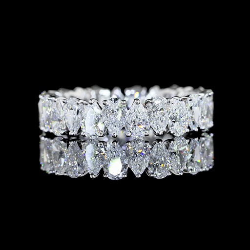 [EB14WPS300PNS] 3 Cts 14k White Gold Pear Shape Eternity Band Eternity Band
