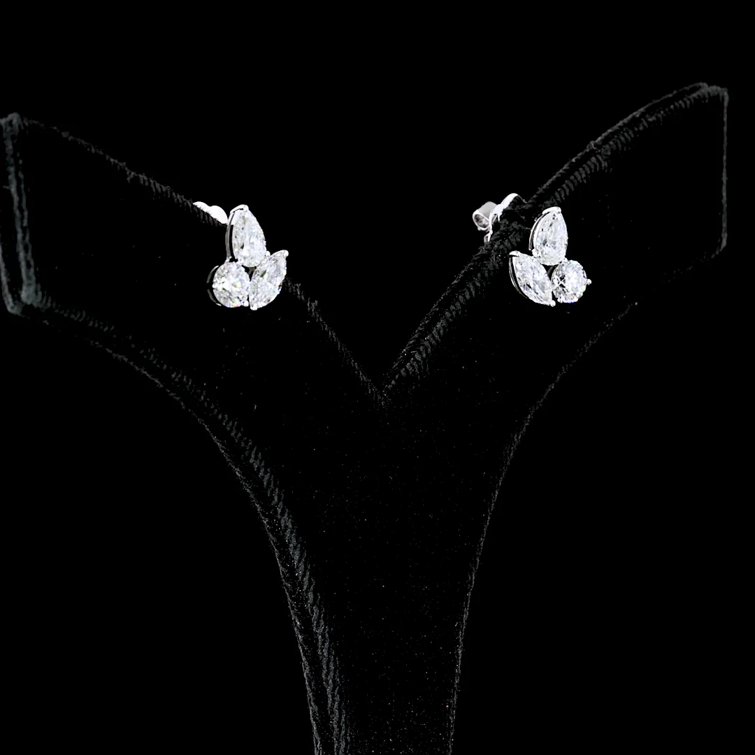 1.88 Cts 14k White Gold Pear Shape Studs Earring