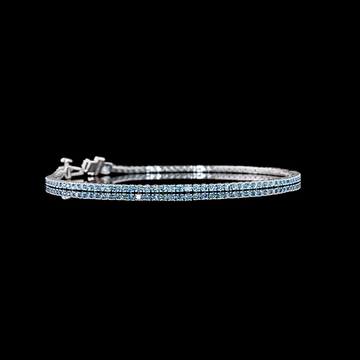 [BC14WTSRDFVB150P] 1.55 Cts 14k White Gold Round Shape Tennis Bracelet