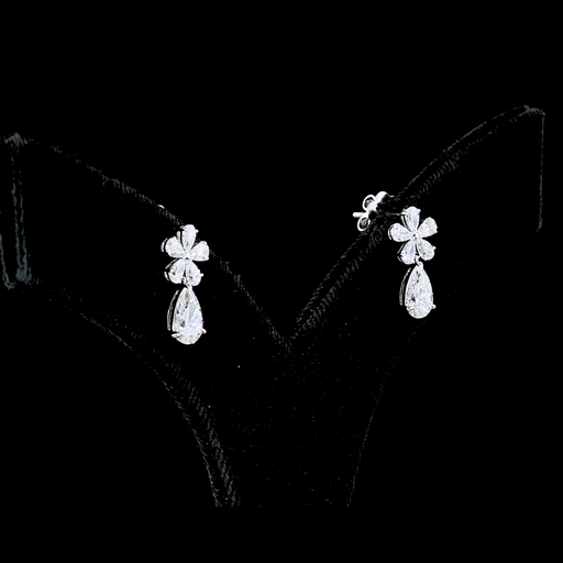 [ER14WHNPS175PEW] 1.89 Cts 14k White Gold Pear Shape Hanging Earring