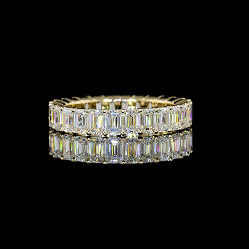 [RG14YEM300PNS] 3.12 Cts 14k Yellow Gold Emerald Shape Eternity Band Ring