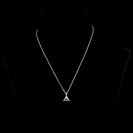 [PD14WTRI200P] 1.98 Cts 14k White Gold Triangle Shape Pendant Pendant