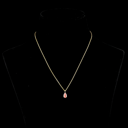 [PD14YSOPSFVP100PEW] 1.12 Cts 14k Yellow Gold Pear Shape Solitaire Pendant