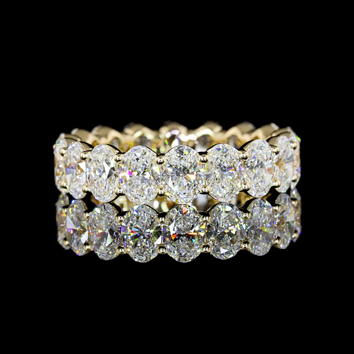 [EB14YOV350PNS] 3.78 Cts 14k Yellow Gold Oval Shape Eternity Band Eternity Band