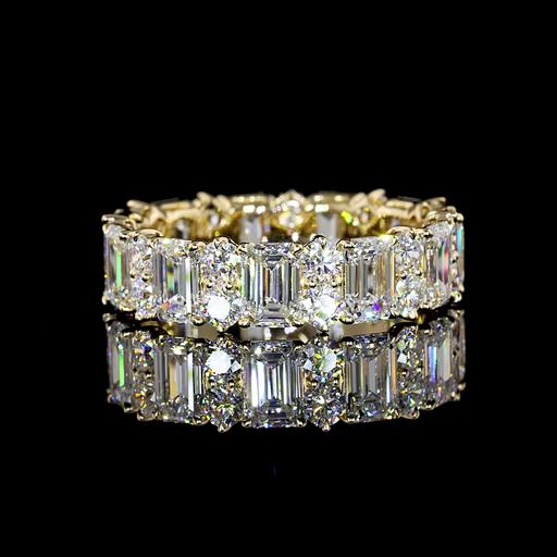 [EB14Y450PNS] 4.88 Cts 14k Yellow Gold Mix Shape Eternity Band Eternity Band