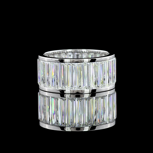 [EB14WBAG700CNS] 7.22 Cts 14k White Gold Baguette Shape Eternity Band Eternity Band