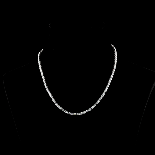 [NK14WTSOV1200PEW] 12.34 Cts 14k White Gold Oval Shape Tennis Necklace
