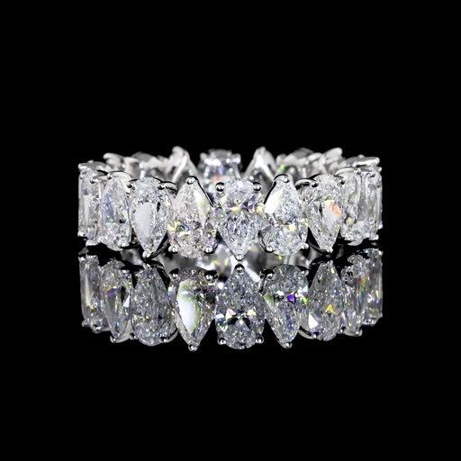 [EB14WPS350PNS] 3.77 Cts 14k White Gold Pear Shape Eternity Band Eternity Band
