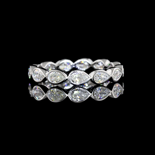 [EB14WPS100BEW] 1.19 Cts 14k White Gold Pear Shape Eternity Band Eternity Band