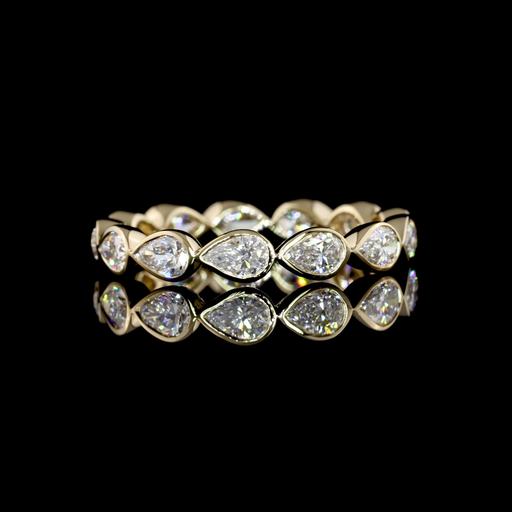 [EB14YPS100BEW] 1.21 Cts 14k Yellow Gold Pear Shape Eternity Band Eternity Band