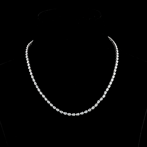 [NK14WTSPS1000PEW] 9.95 Cts 14k White Gold Pear Shape Tennis Necklace