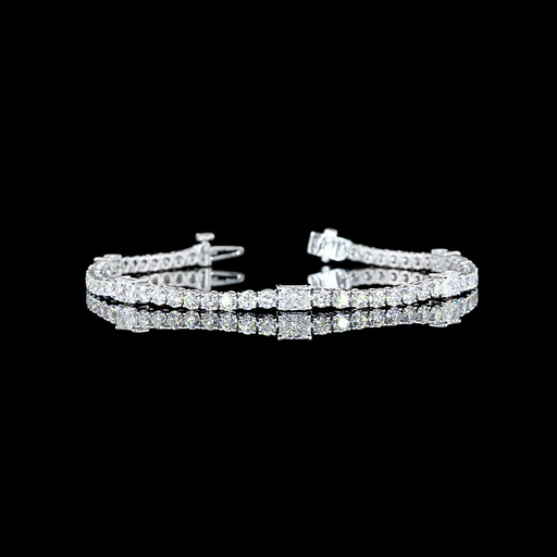 [BC14WSLTRAD550PEW] 5.65 Cts 14k White Gold Radiant Shape Station Line Tennis Bracelet