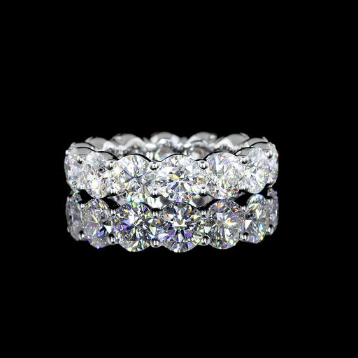 [EB18WRD600P] 6.2 Cts 18k White Gold Round Shape Eternity Band Eternity Band