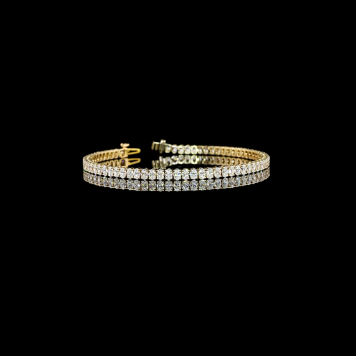 [BC14YTSOV500PNS] 4.96 Cts 14k Yellow Gold Oval Shape Tennis Bracelet