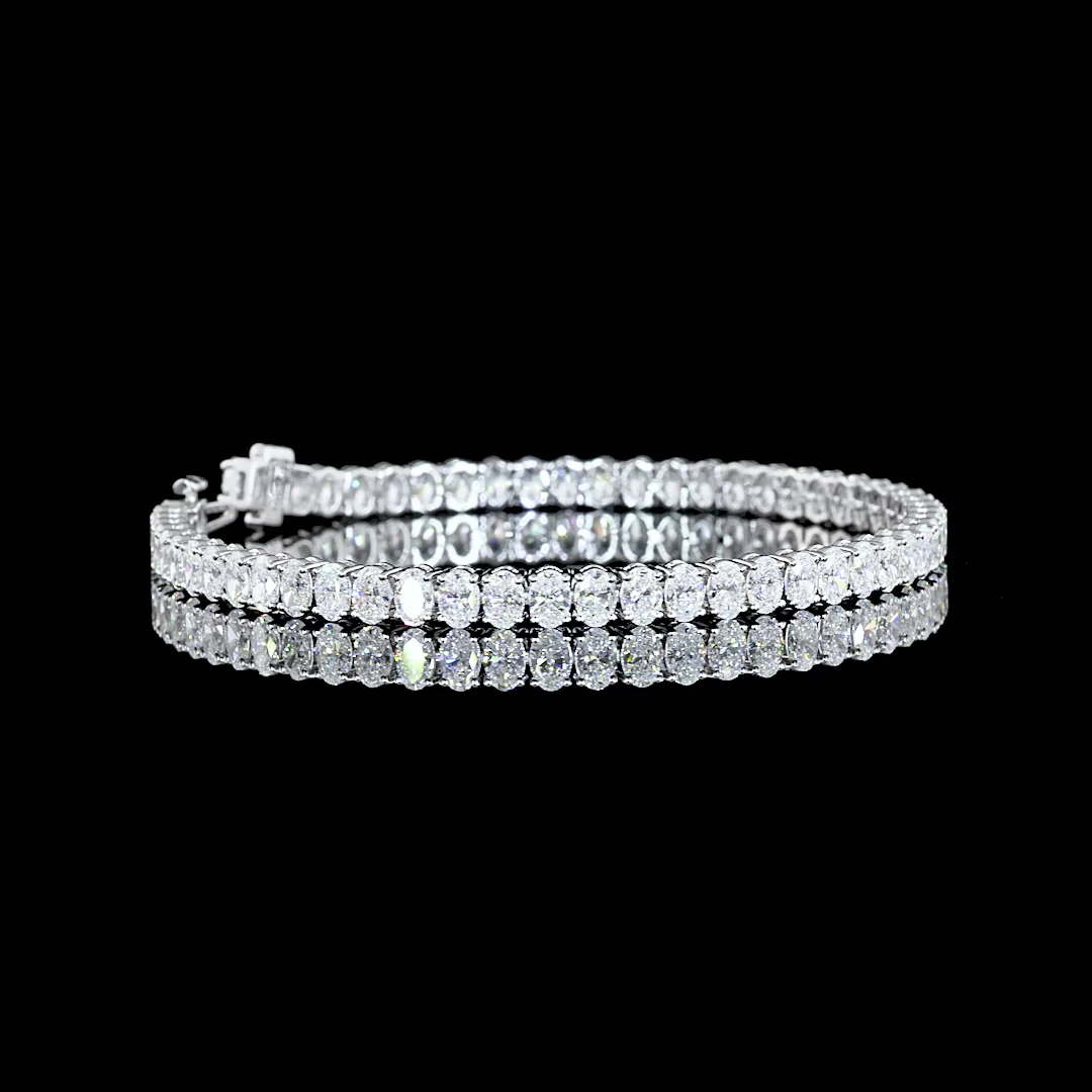 8 Cts 14k White Gold Oval Shape Tennis Bracelet