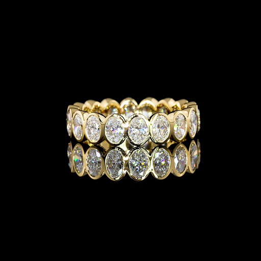 [EB18YOV250BNS] 2.61 Cts 18k Yellow Gold Oval Shape Eternity Band Eternity Band