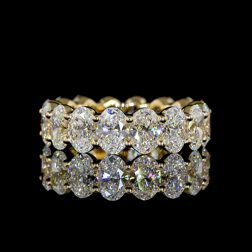 [EB14YOV500PNS] 5.12 Cts 14k Yellow Gold Oval Shape Eternity Band Eternity Band