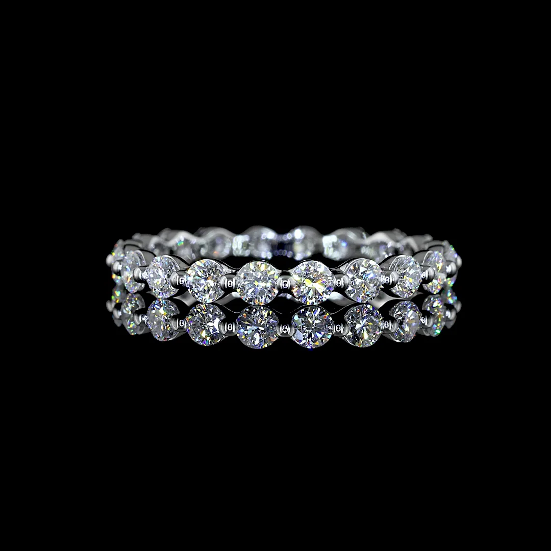 0.77 Cts 14k White Gold Round Shape Eternity Band Eternity Band