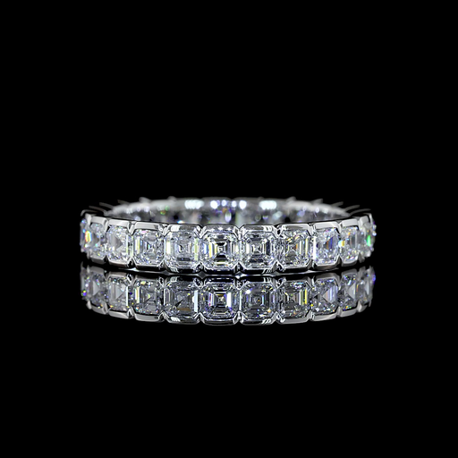 [EB14WAS175HB] 1.98 Cts 14k White Gold Asscher Shape Eternity Band Eternity Band