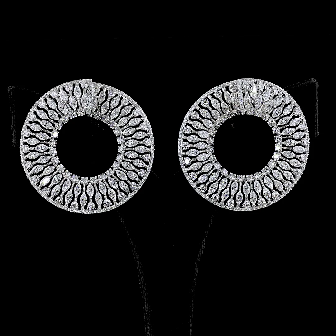 12.41 Cts 14k White Gold Mix Shape Special Earring