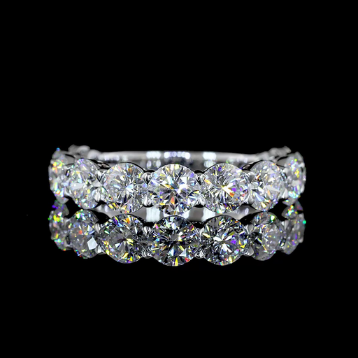 [EB14W3/4RD300P] 3.26 Cts 14k White Gold Round Shape 3/4 Band Eternity Band
