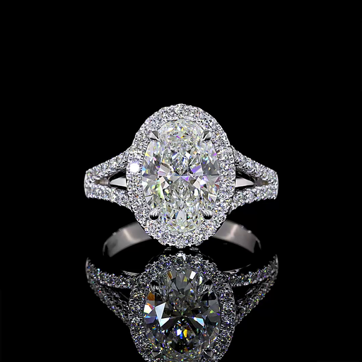 [RG14WSSOV200RDPNS] 2.21 Cts 14k White Gold Oval Shape Split Shank Ring