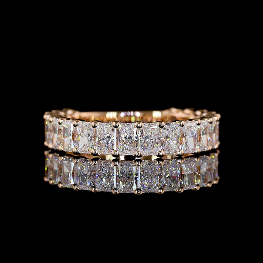 [EB14R3/4RAD275PNS] 2.93 Cts 14k Rose Gold Radiant Shape 3/4 Band Eternity Band