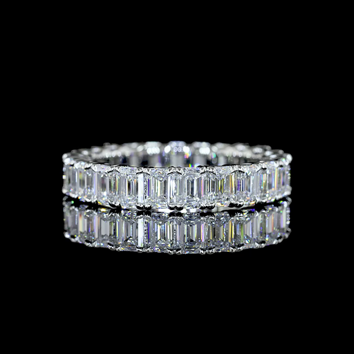 [EBPEM300PNS] 3.34 Cts Platinum Emerald Shape Eternity Band Eternity Band